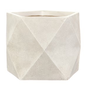 фото Кашпо Геометри Ромб, файберстоун, слоновая кость, W25 L25 H20 cm
