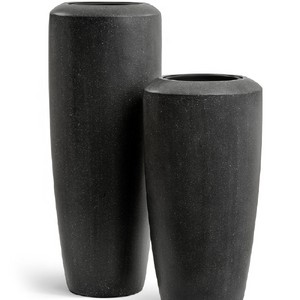 фото Кашпо TREEZ Effectory Quartz Высокий конус Design Чёрный кварц д-46, в-90 см 1/1