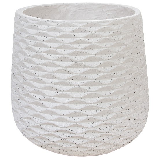 фото Кашпо Cells white Jar файберклэй, D30хH29 см