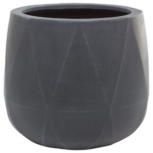 фото Кашпо Diamond white grey Jar файкостоун, D40,5хH36 см