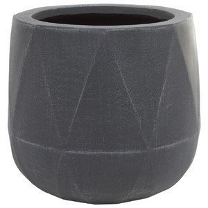 фото Кашпо Diamond white grey Jar файкостоун, D29хH26 см