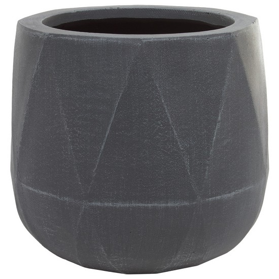 фото Кашпо Diamond white grey Jar файкостоун, D29хH26 см