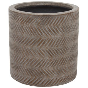 фото Кашпо Fishbone fossil wood Cylinder файкостоун, D30хH30 см