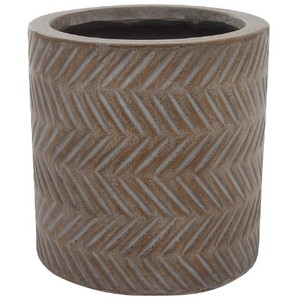 фото Кашпо Fishbone fossil wood Cylinder файкостоун, D22хH22 см