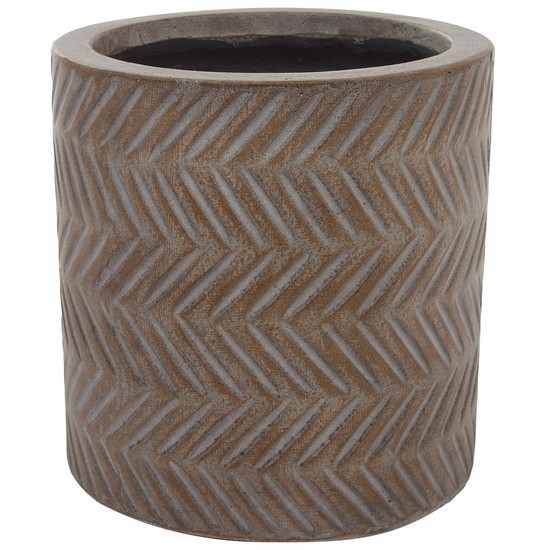фото Кашпо Fishbone fossil wood Cylinder файкостоун, D22хH22 см