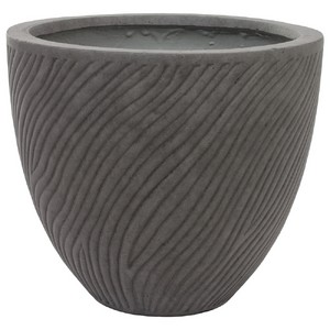 фото Кашпо Sand Waves dark grey Round файкостоун, D42хH36 см