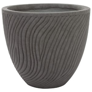 фото Кашпо Sand Waves dark grey Round файкостоун, D33хH29 см