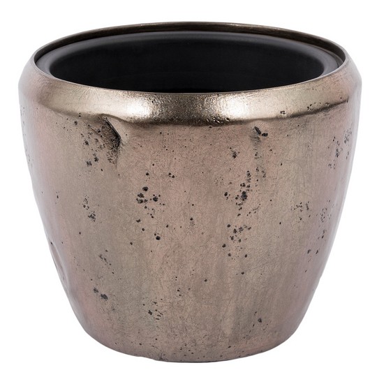фото Кашпо Pa-silverbrown Round, полистоун, D30хH25 см, с тех.горшком