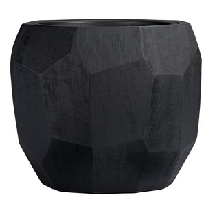 фото Кашпо TREEZ Effectory Anthra Design-многогранник Антрацит в-50, д-60 см