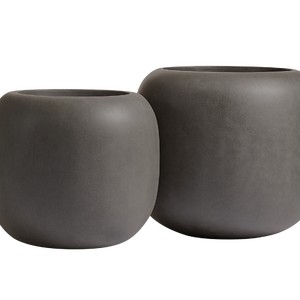 фото Кашпо TREEZ Effectory Beton Bionic - Bol Графит в-52 см, д-58 см